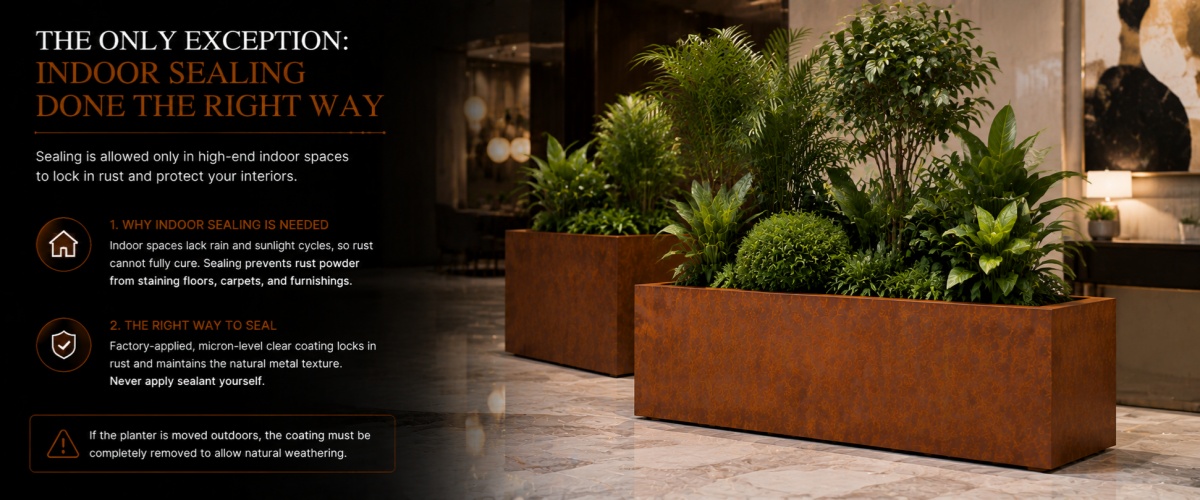 rusted steel planter wholesale price